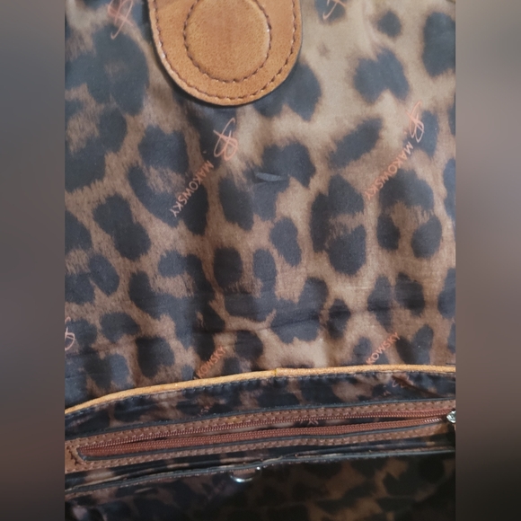 B. Makowsky Crossbody Leather Purse Bag Orange - Picture 7 of 10